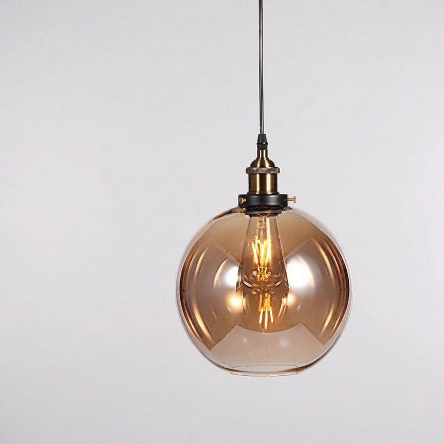 Vintage Globe Glass Pendant Light – Clear or Amber