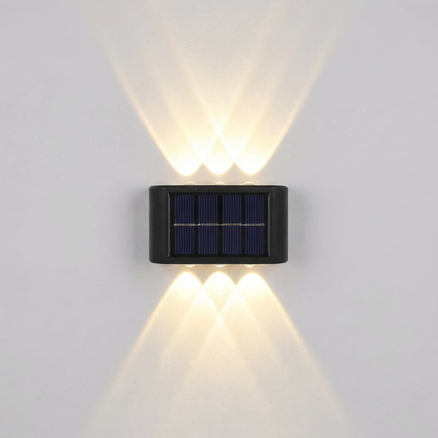Solar Outdoor Wall Light – 6 LED Up & Down Garden Lamp