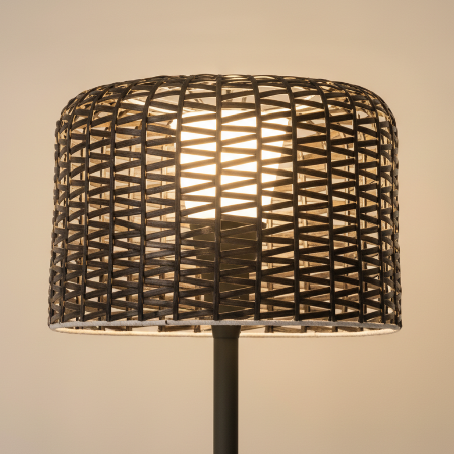 Modern Floor Lamp - Solar Outdoor Rattan Woven