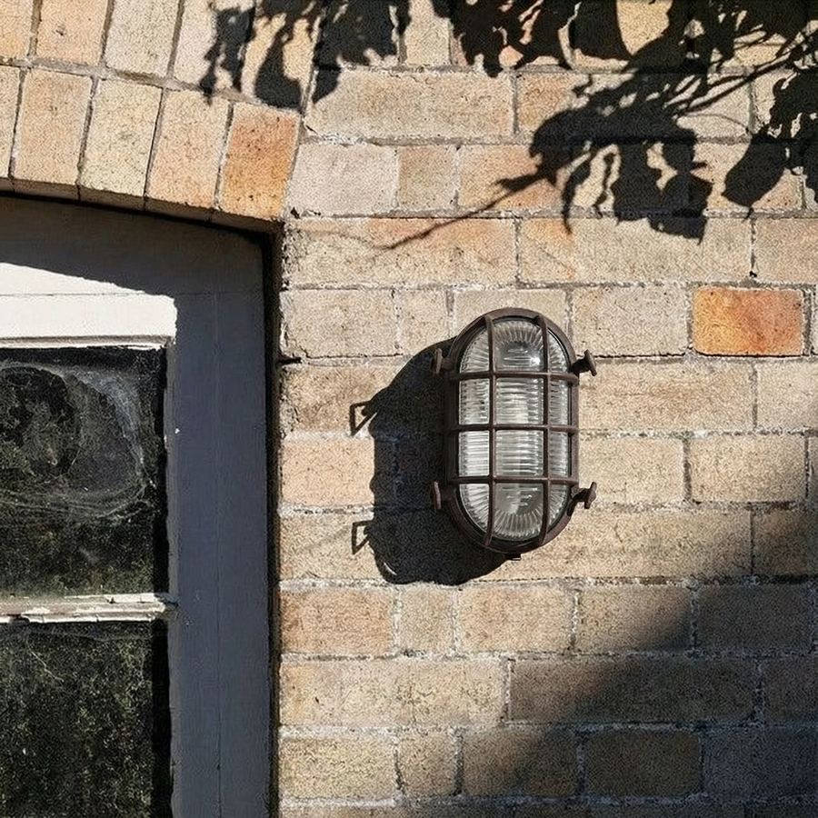 Industrial Outdoor Wall Light – Waterproof Cage Sconce