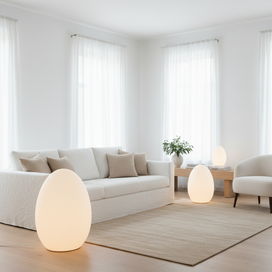 Modern Floor Lamp - Sculptural Egg Minimalist