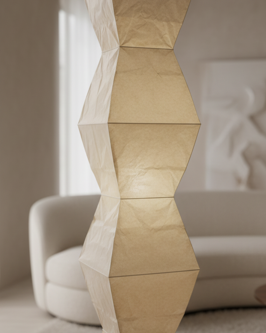 Modern Floor Lamp - Minimalist Japanese Washi Paper
