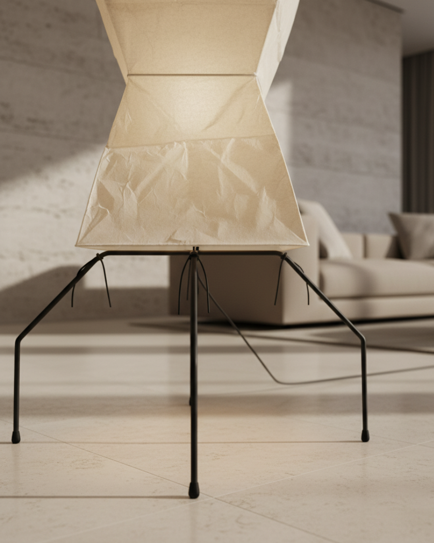 Modern Floor Lamp - Minimalist Japanese Washi Paper