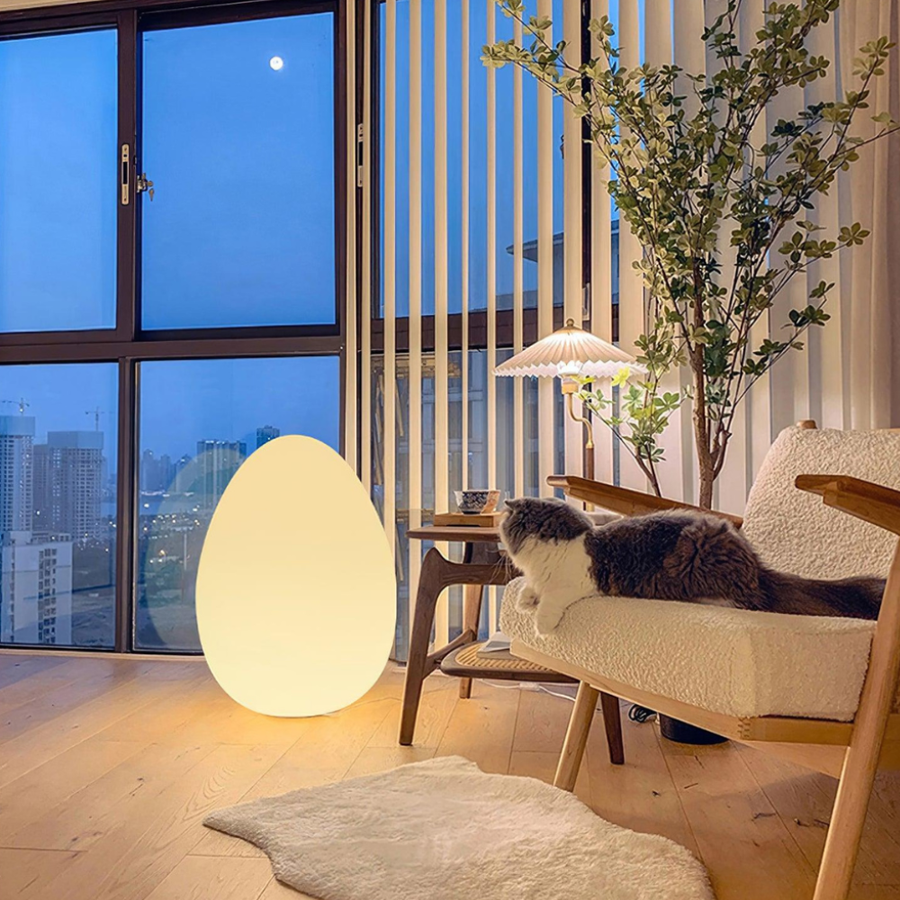Modern Floor Lamp - Sculptural Egg Minimalist