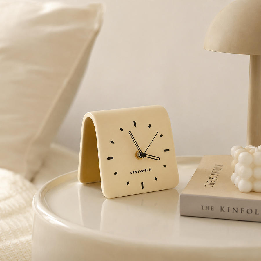 Ceramic Desktop Clock Minimalist - Modern Home Decor