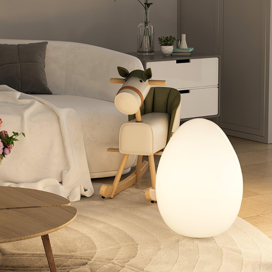 Modern Floor Lamp - Sculptural Egg Minimalist