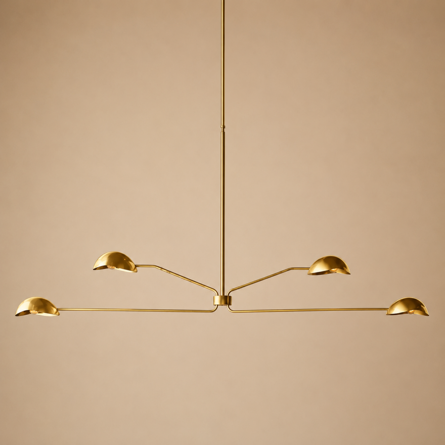 Lunoré Quartet Brass Chandelier