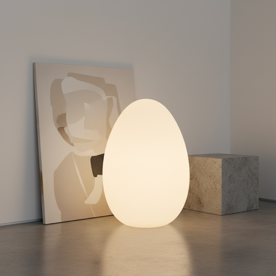Modern Floor Lamp - Sculptural Egg Minimalist