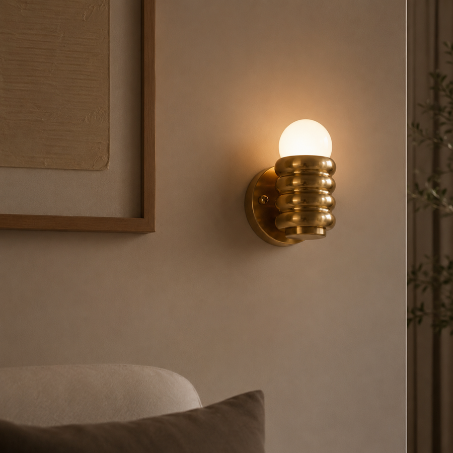 Brass Wall Light - Sculptural Modern Sconce