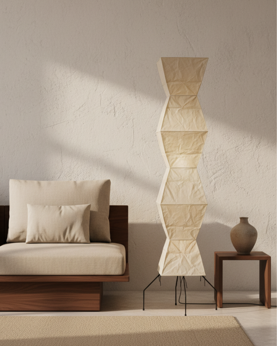 Modern Floor Lamp - Minimalist Japanese Washi Paper