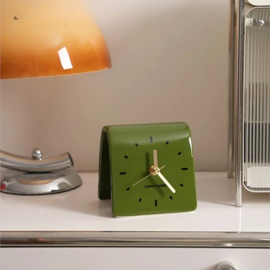 Ceramic Desktop Clock Minimalist - Modern Home Decor