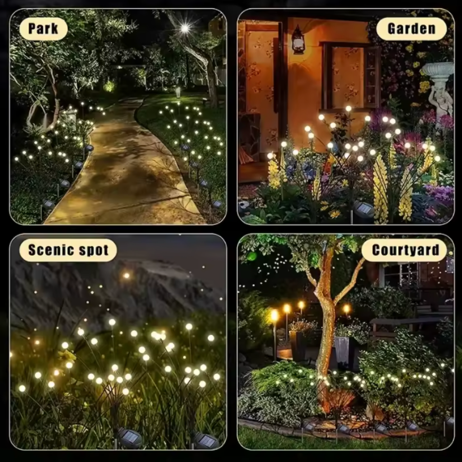 Elegant Solar Firefly Garden Lights | Waterproof Outdoor Lighting with 120 Lumens for Stunning Gardens or Patios