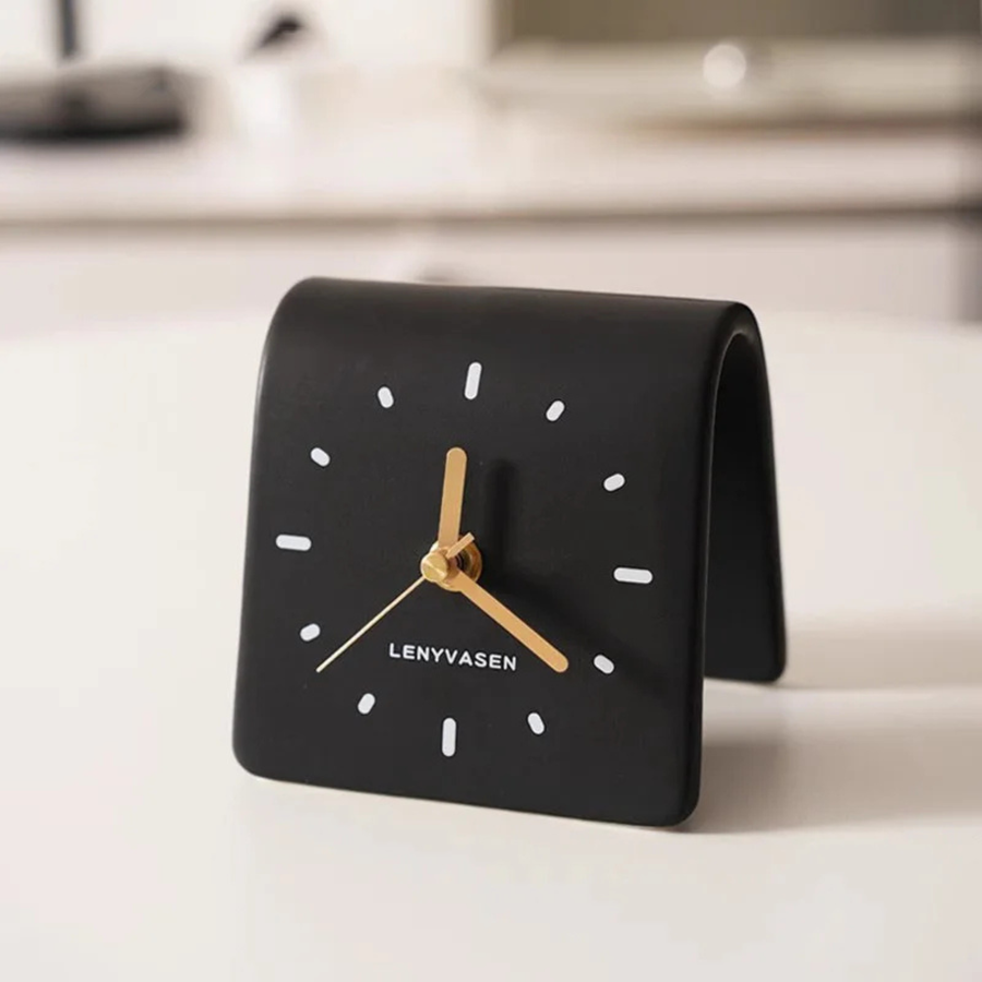 Ceramic Desktop Clock Minimalist - Modern Home Decor