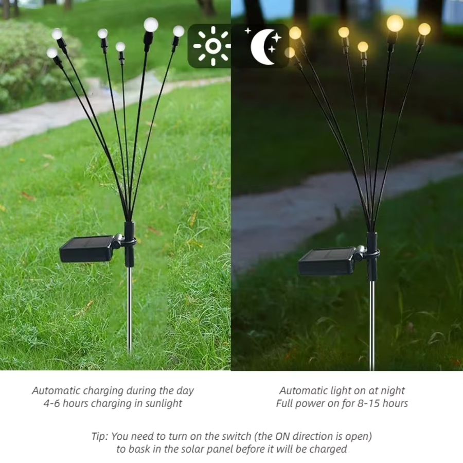 Elegant Solar Firefly Garden Lights | Waterproof Outdoor Lighting with 120 Lumens for Stunning Gardens or Patios