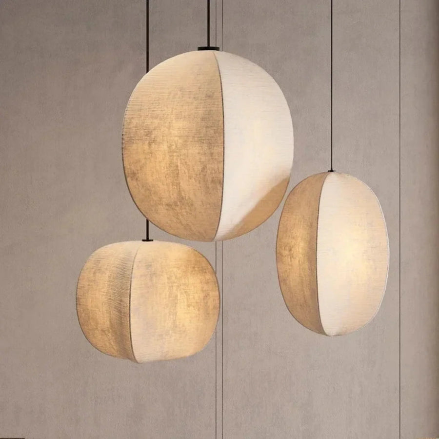 Linen Lantern Pendant Light Modern - Hanging Fixture