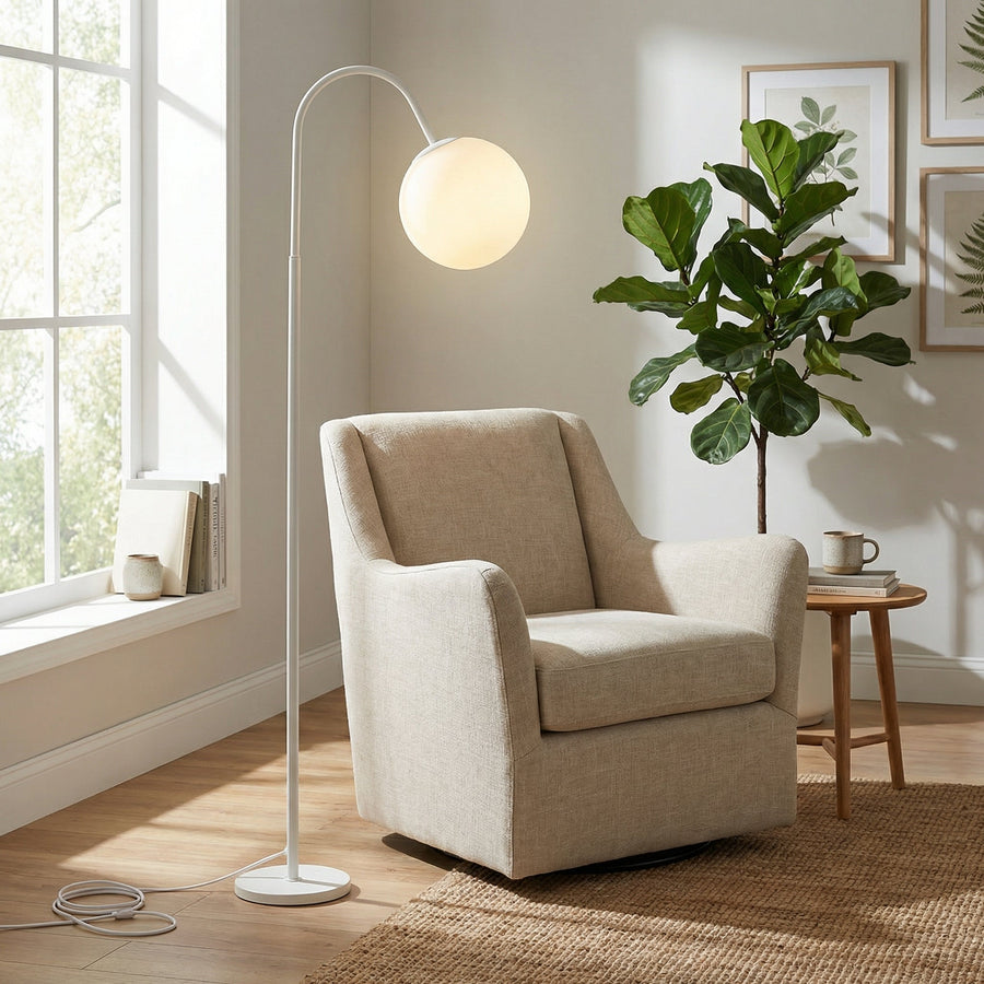 Nordic Moon Globe Floor Lamp – Modern Standing Light