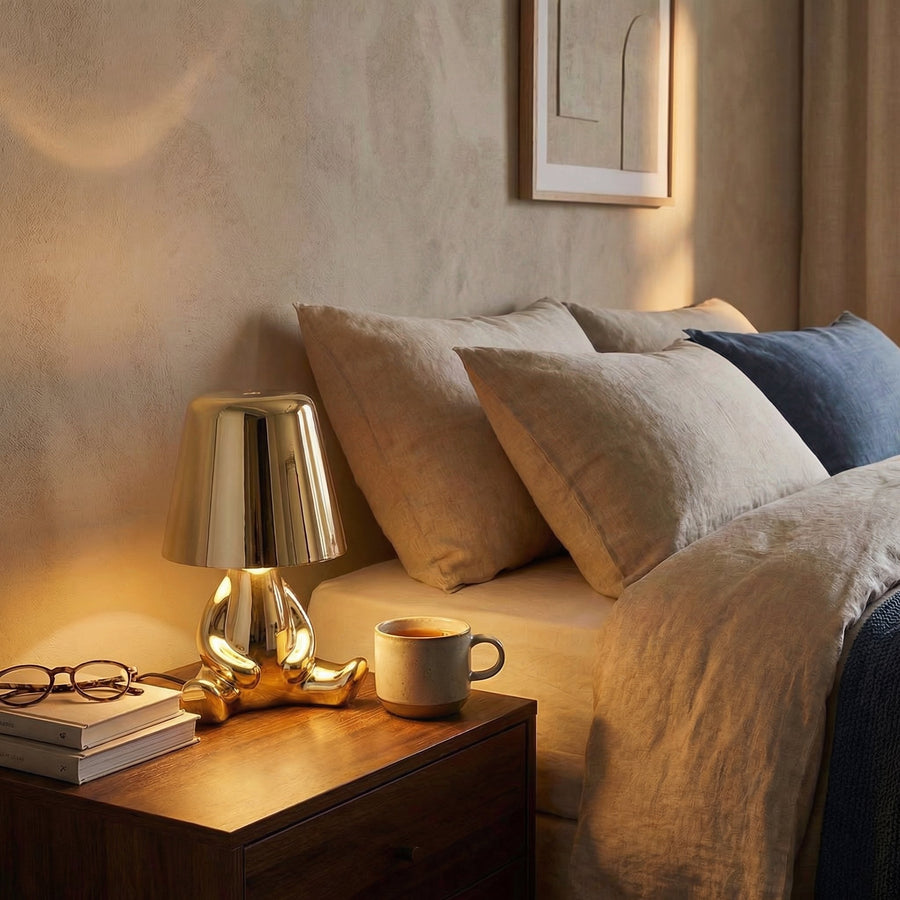 Rechargeable Thinker Table Lamp – USB LED Sculpture Light