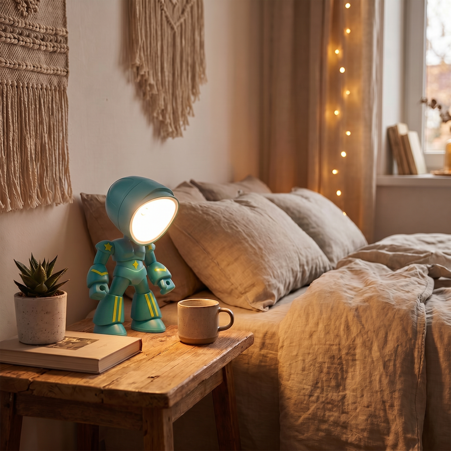 Robot LED Night Light – Colourful Bedside Lamp