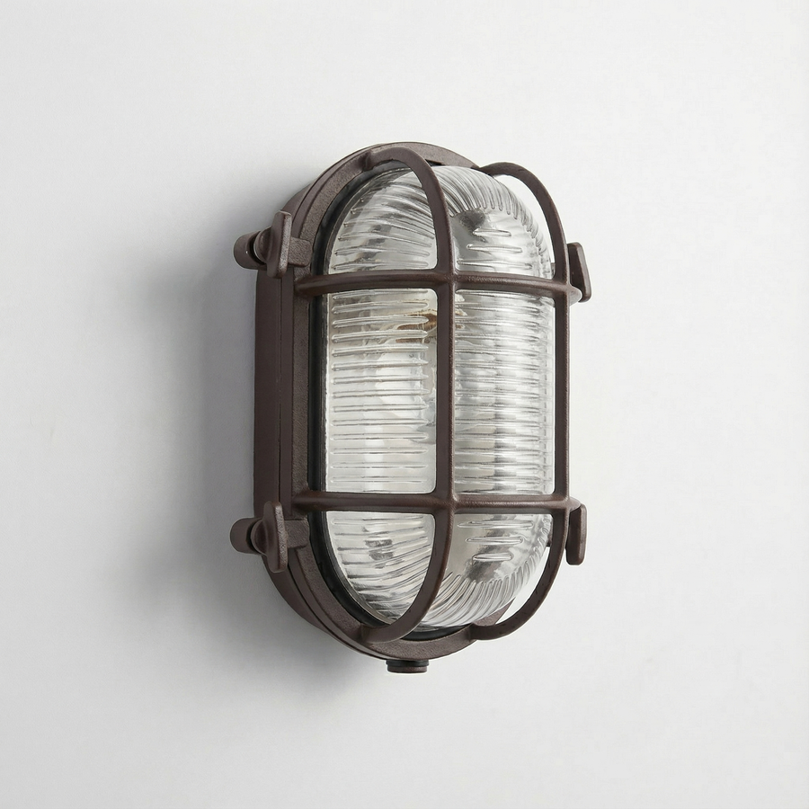 Industrial Outdoor Wall Light – Waterproof Cage Sconce