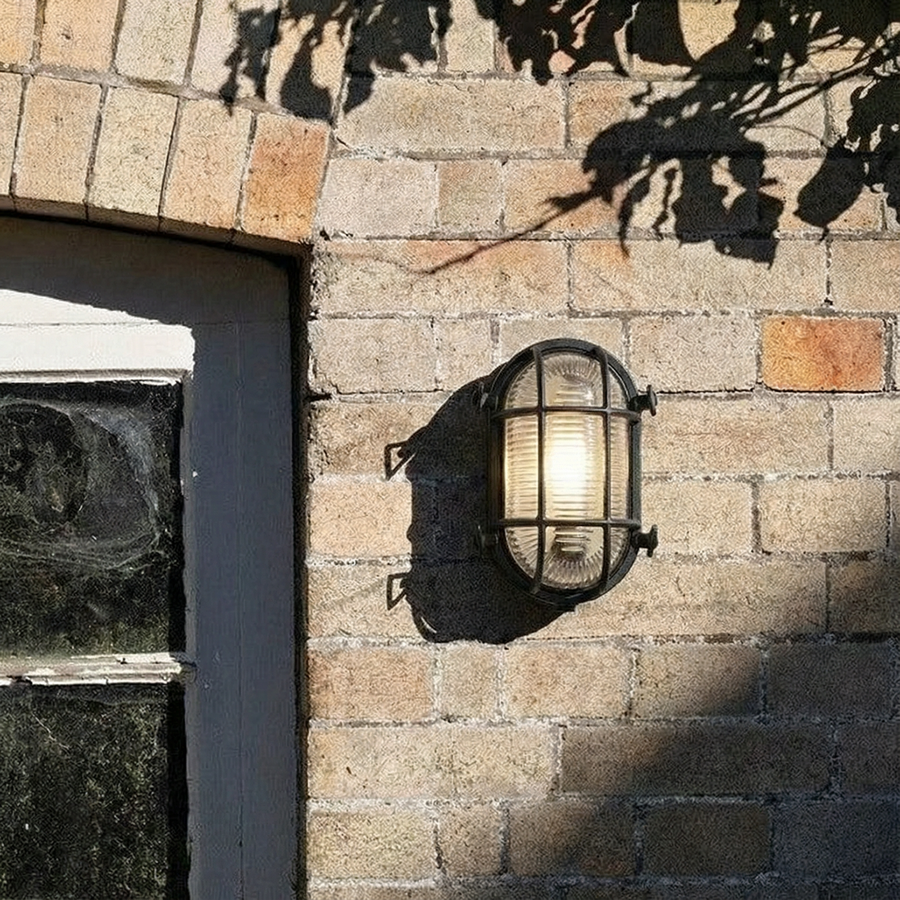Industrial Outdoor Wall Light – Waterproof Cage Sconce