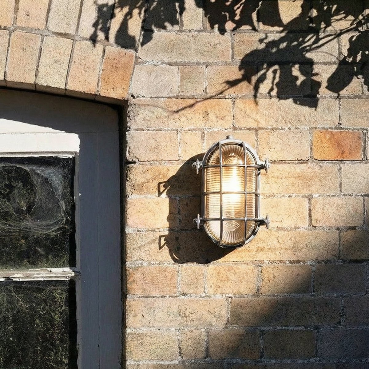 Industrial Outdoor Wall Light – Waterproof Cage Sconce
