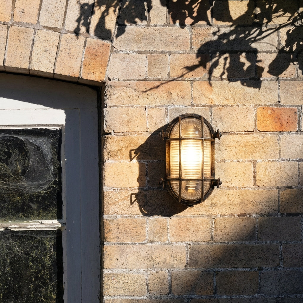 Industrial Outdoor Wall Light – Waterproof Cage Sconce