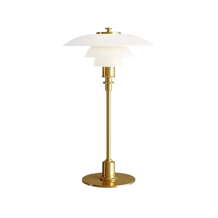 Scandinavian Glass Table Lamp – Layered Nordic Shade
