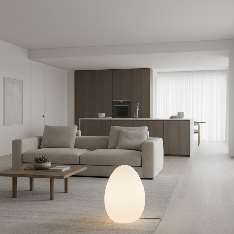 Modern Floor Lamp - Sculptural Egg Minimalist