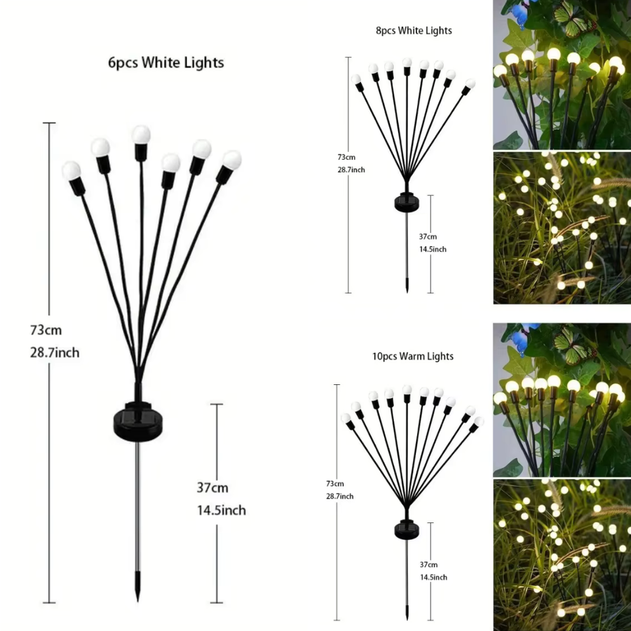 Elegant Solar Firefly Garden Lights | Waterproof Outdoor Lighting with 120 Lumens for Stunning Gardens or Patios