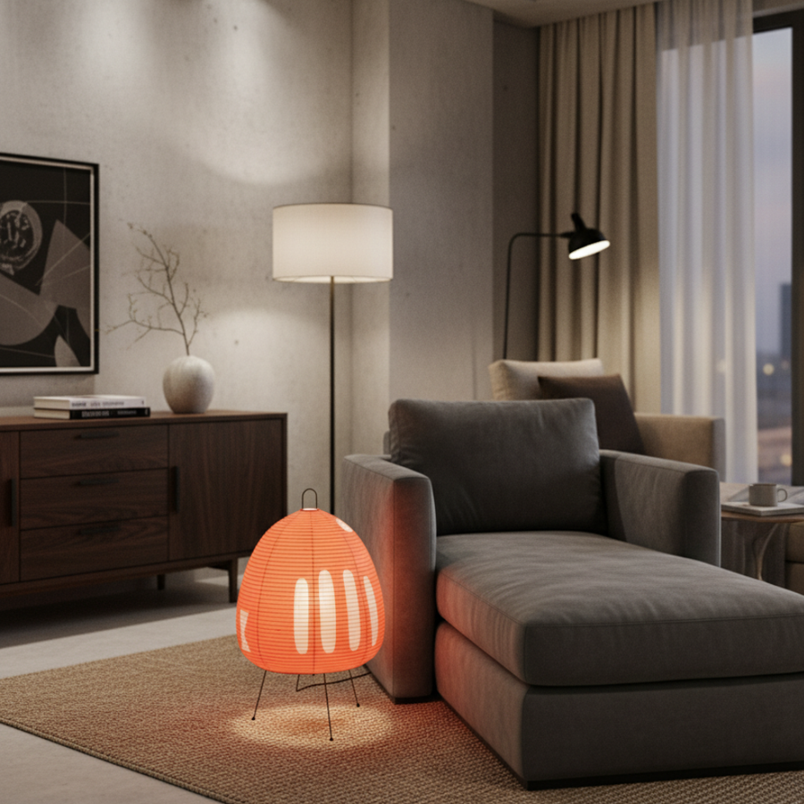 Modern Floor Lamp - Rice Paper Wabi Sabi