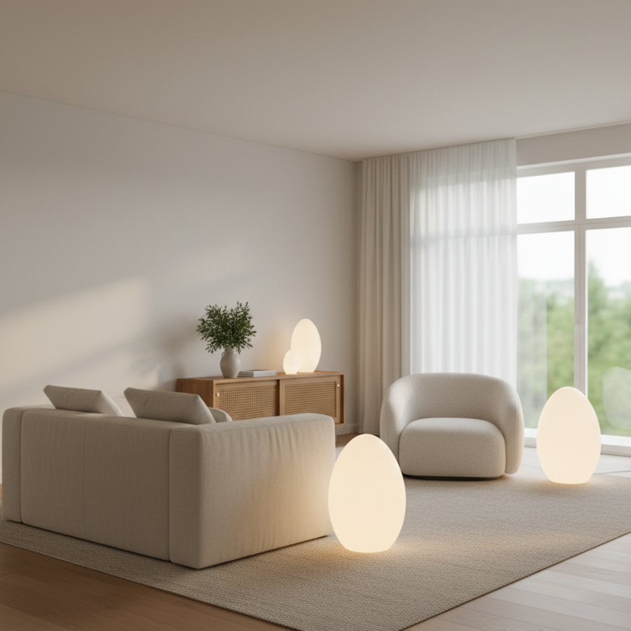 Modern Floor Lamp - Sculptural Egg Minimalist