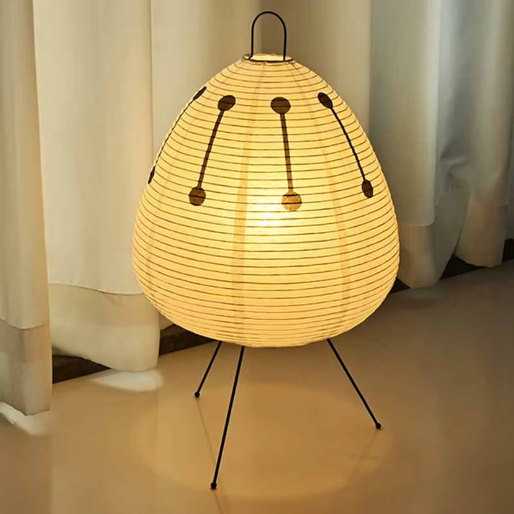 Japanese Rice Paper Floor Lamp – Wood Frame Wabi-Sabi Light