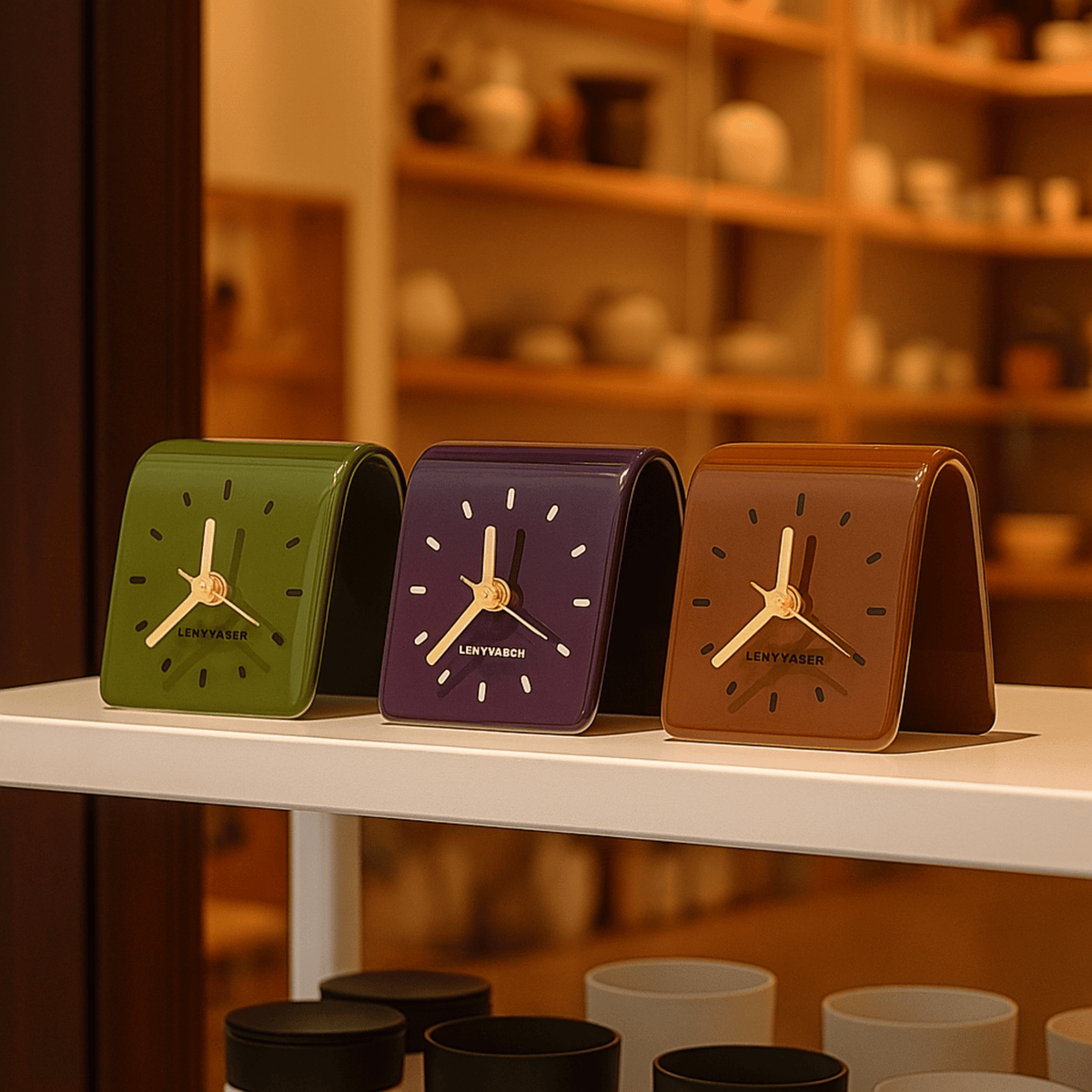 Ceramic Desktop Clock Minimalist - Modern Home Decor
