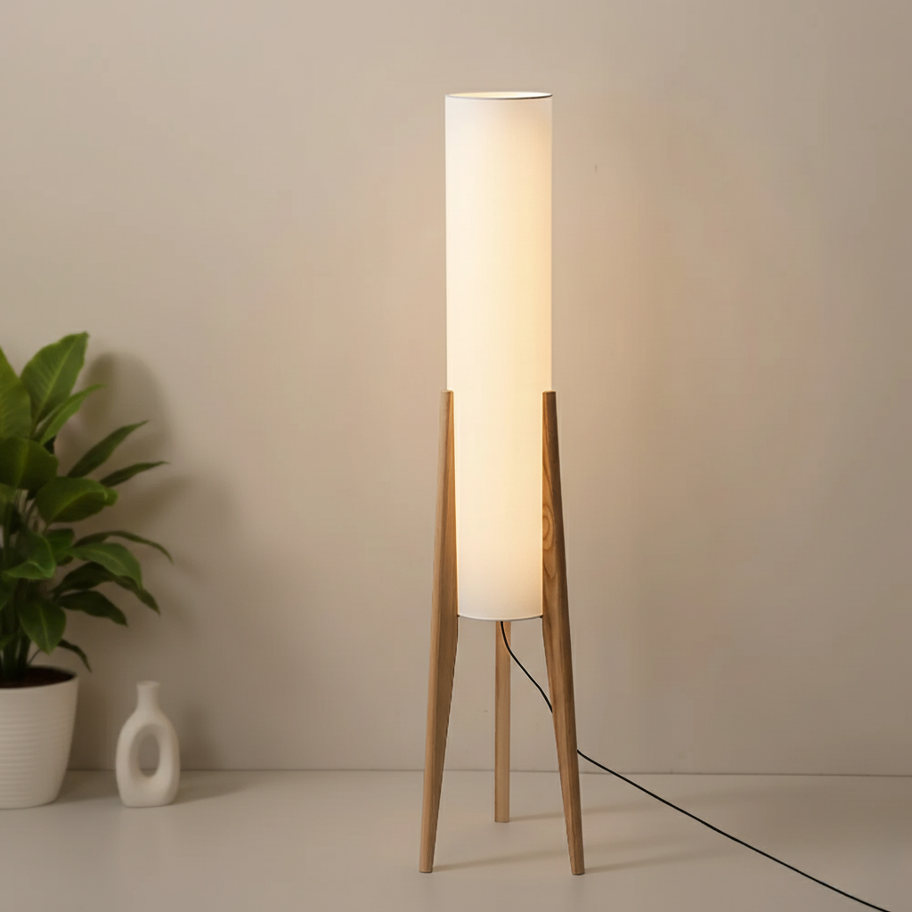Modern Floor Lamp - Nordic Retro Walnut