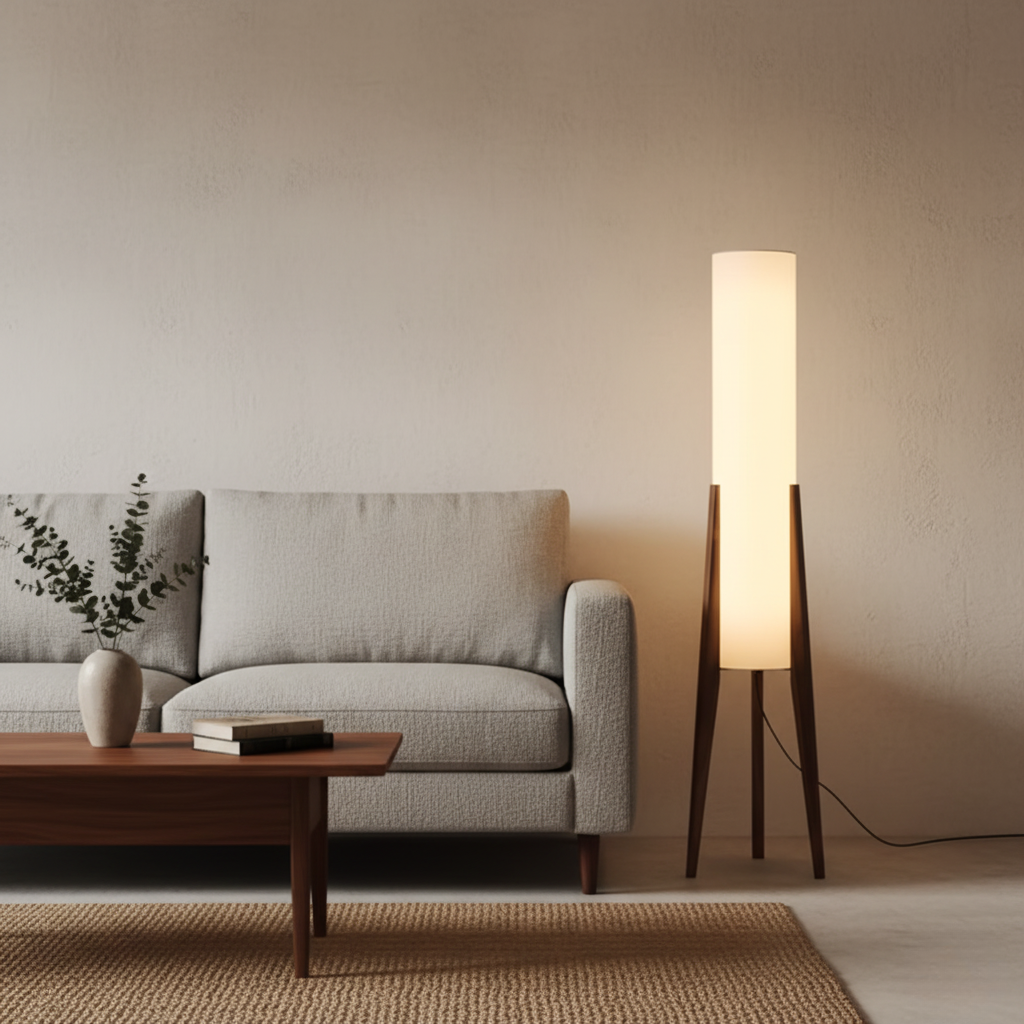Modern Floor Lamp - Nordic Retro Walnut