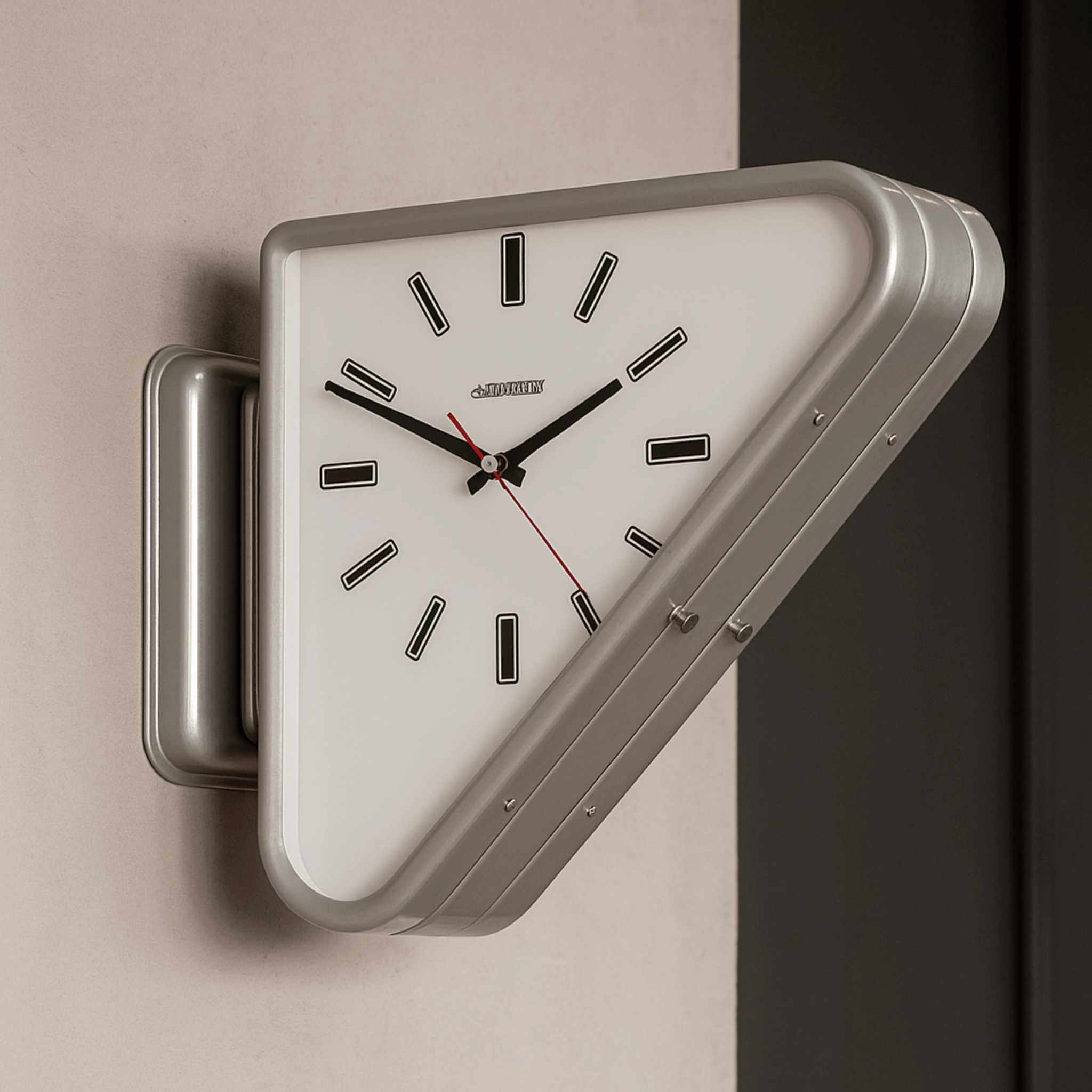 Geometric Wall Clock - Dual Triangle Modern Design