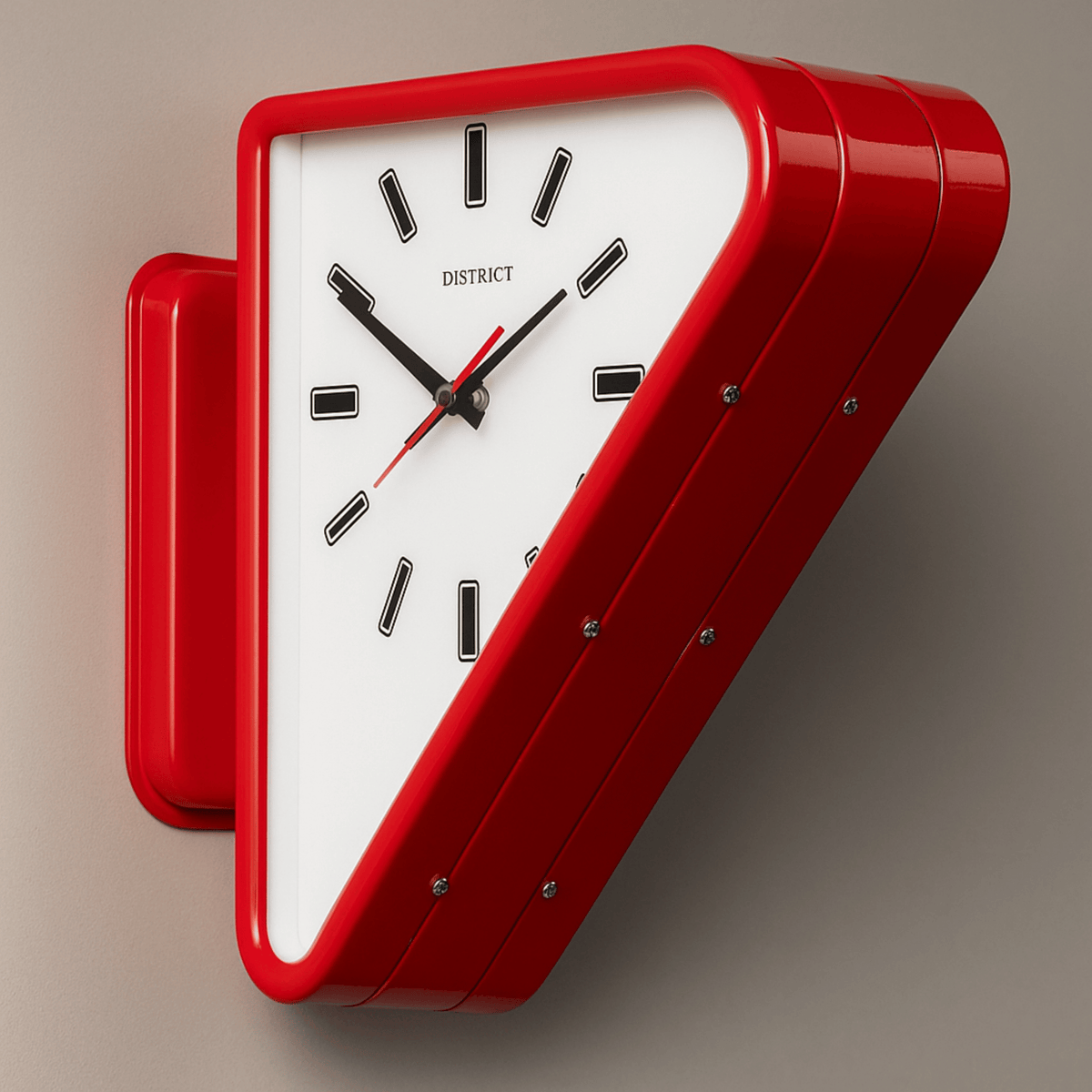 Geometric Wall Clock - Dual Triangle Modern Design