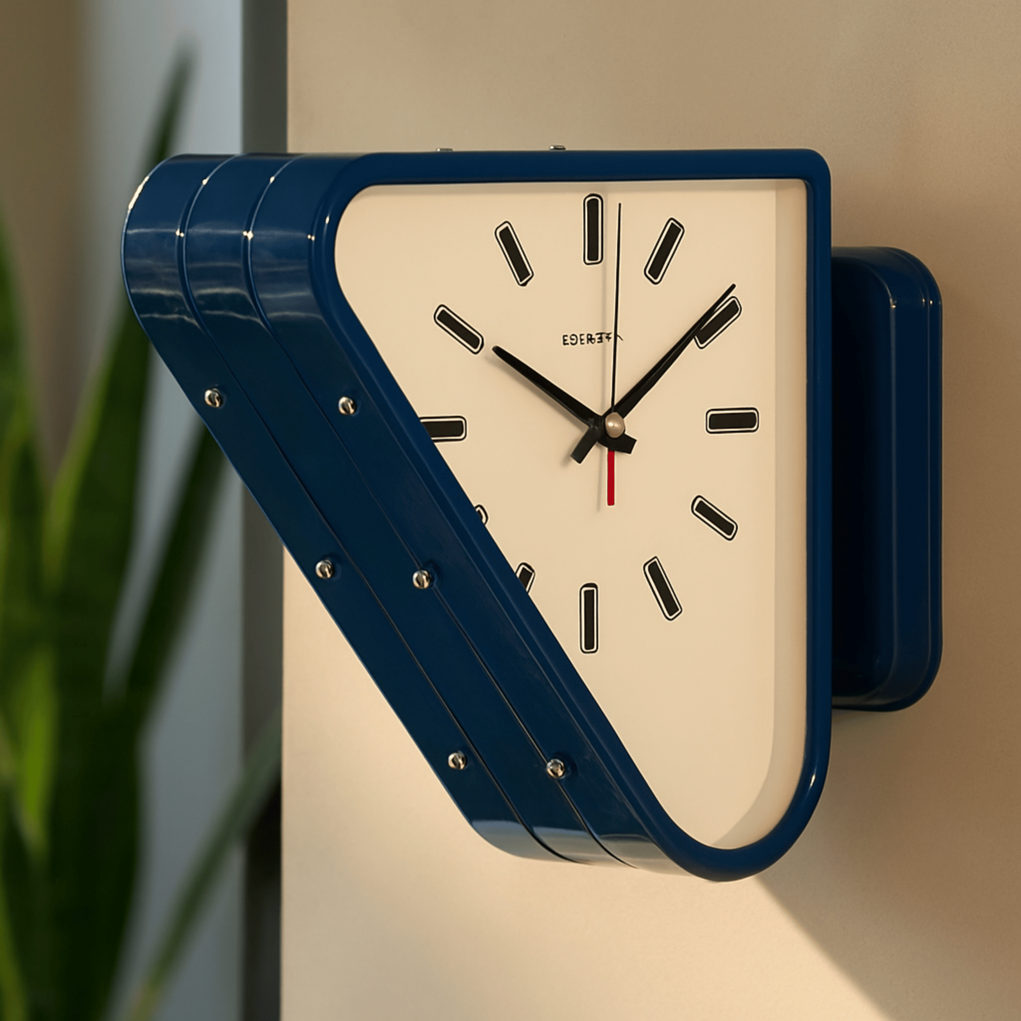 Geometric Wall Clock - Dual Triangle Modern Design