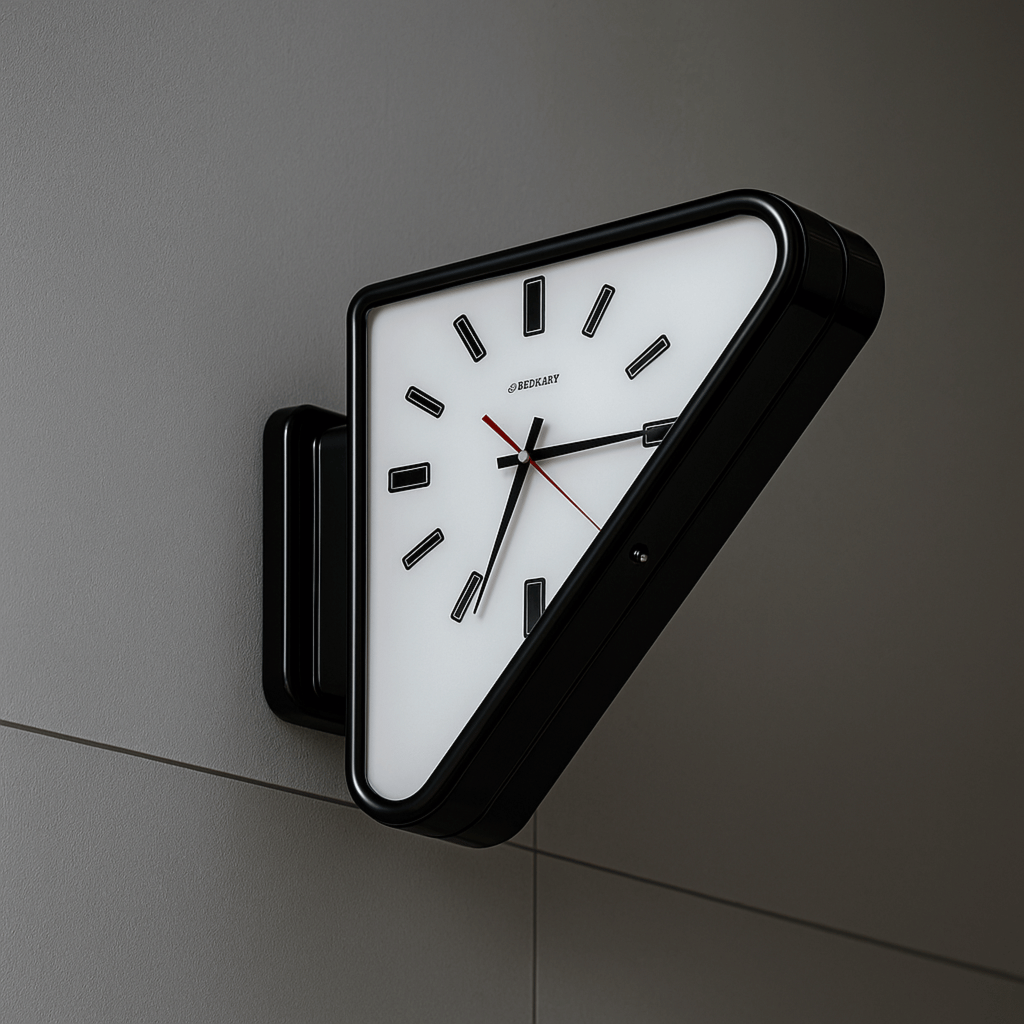 Geometric Wall Clock - Dual Triangle Modern Design