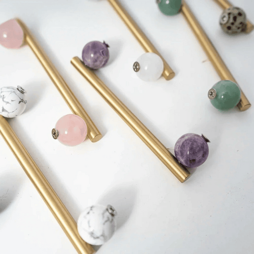 Marble Knob - Satin Brass Cabinet Hardware