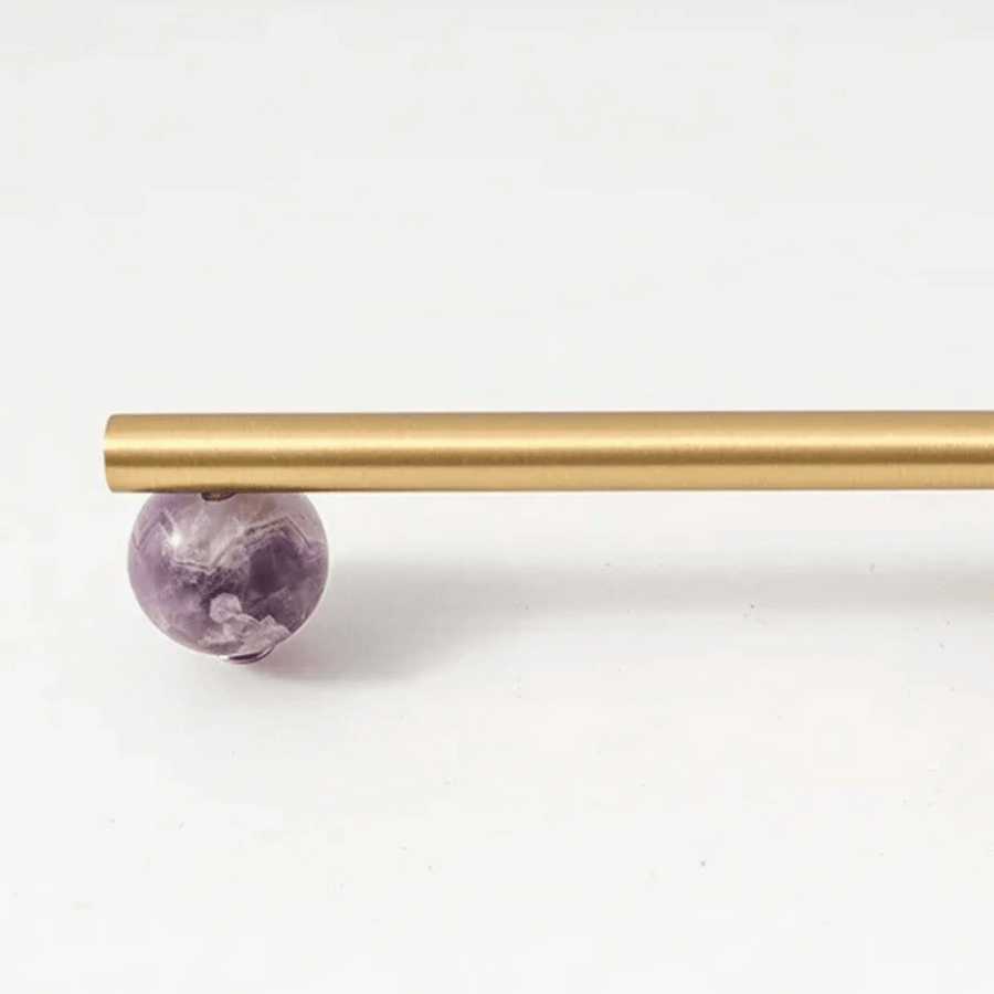 Marble Knob - Satin Brass Cabinet Hardware