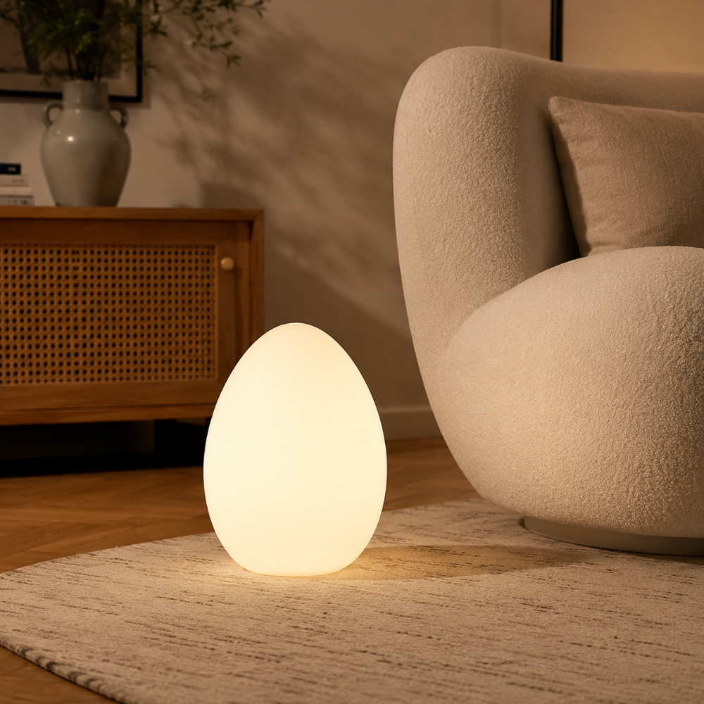 Modern Floor Lamp - Sculptural Egg Minimalist