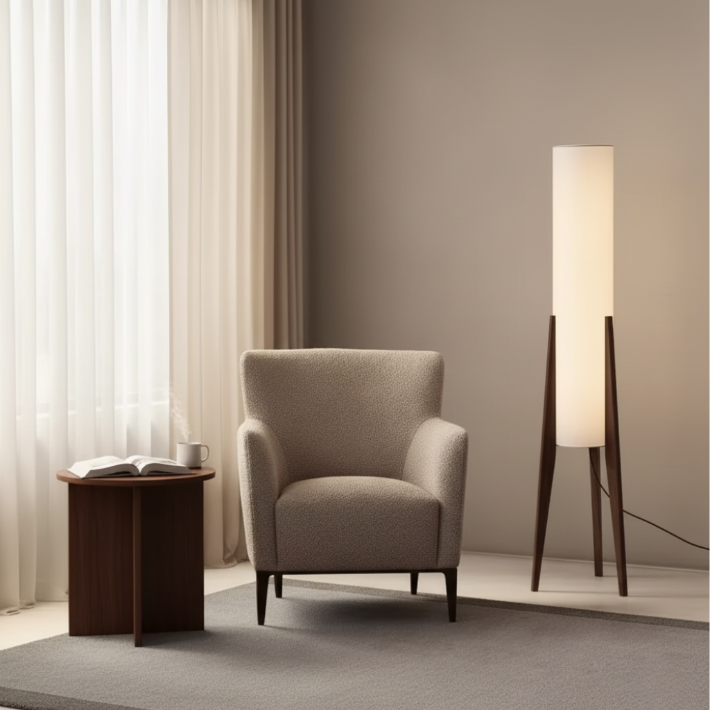 Modern Floor Lamp - Nordic Retro Walnut