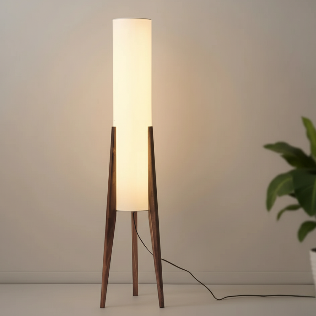 Modern Floor Lamp - Nordic Retro Walnut