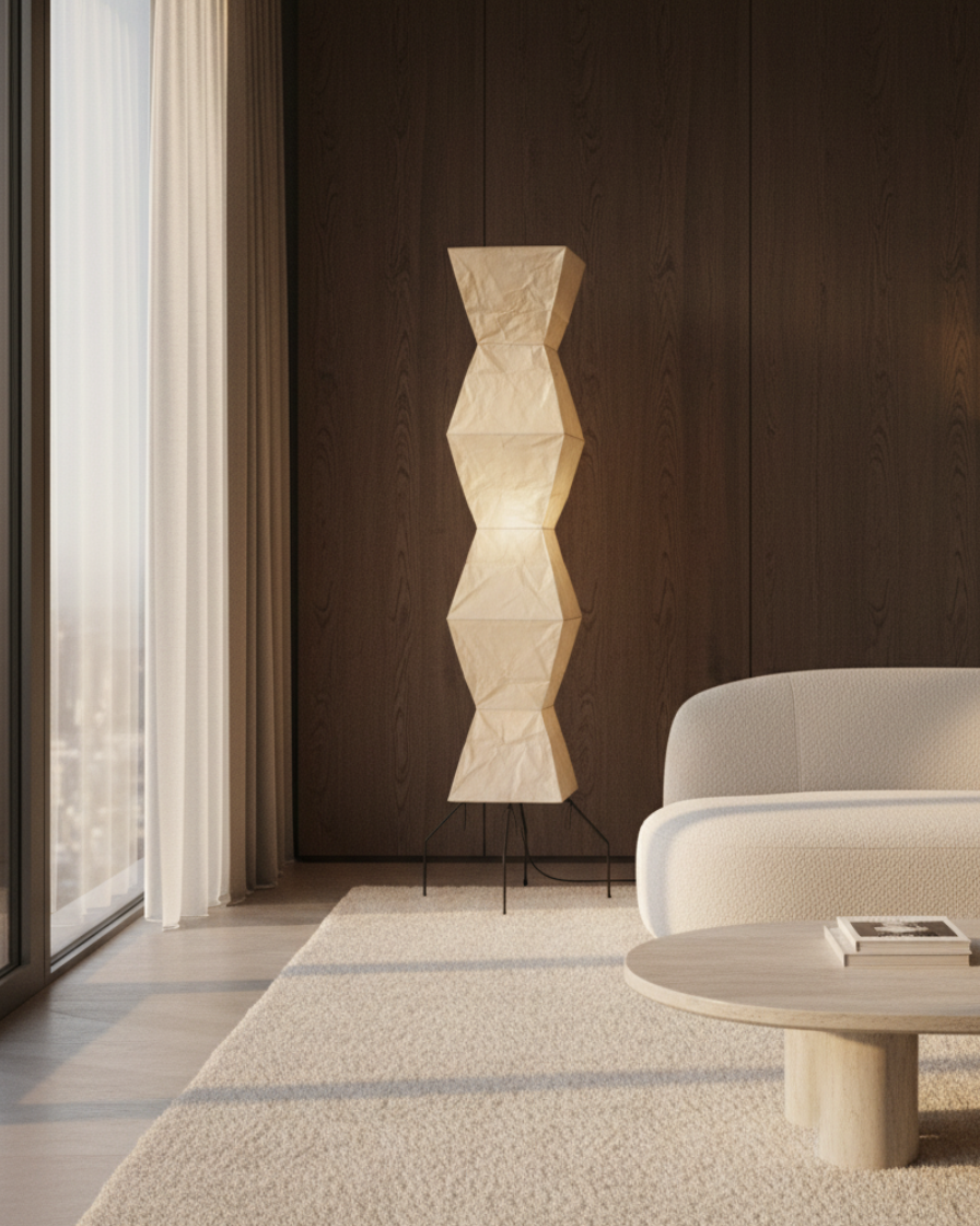 Modern Floor Lamp - Minimalist Japanese Washi Paper