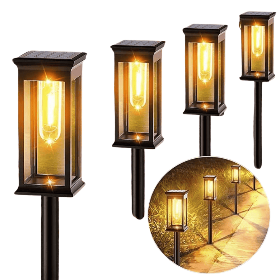 Solar Lights Outdoor LED - Rechargeable Garden Lighting