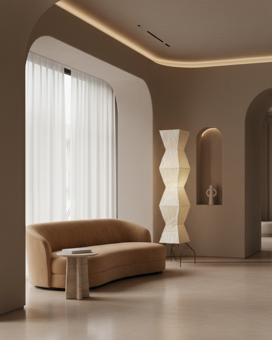 Modern Floor Lamp - Minimalist Japanese Washi Paper