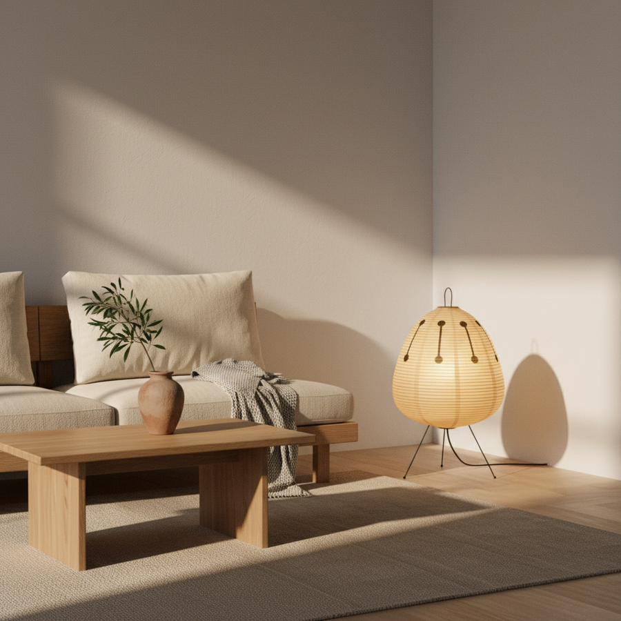 Modern Floor Lamp - Rice Paper Japanese Design