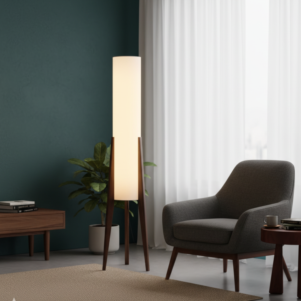 Modern Floor Lamp - Nordic Retro Walnut