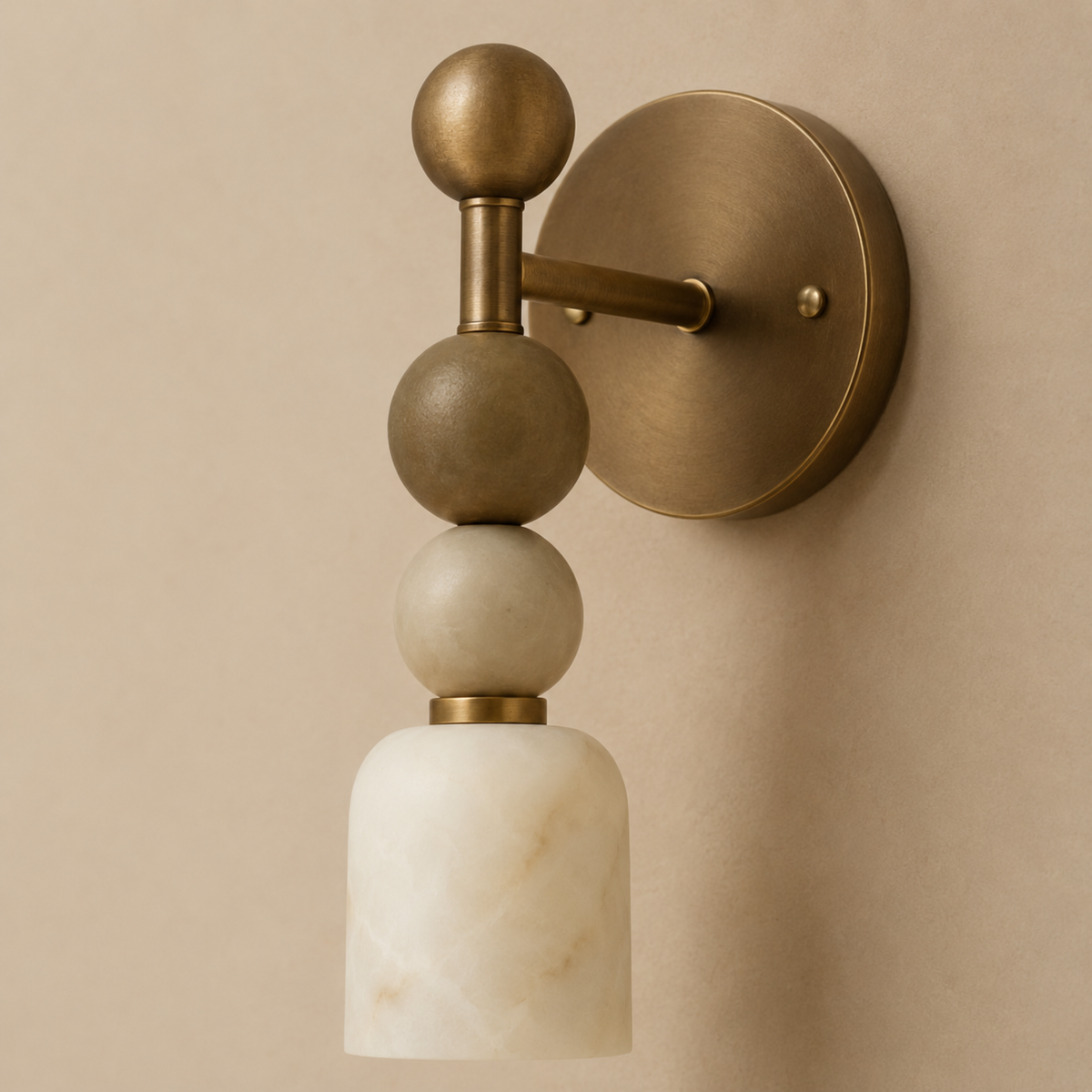 Marble Wall Light - Bead Design Natural Stone Sconce